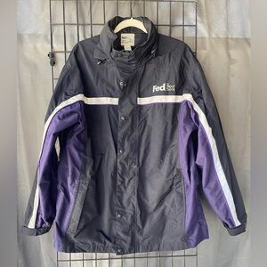 Vintage FedEx Black and Purple Jacket Size XL